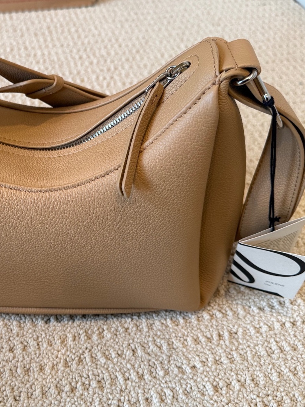 Polene Umi (beige textured leather with silver hardware) new with tags
